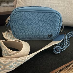 Tommy Bahama Sky Blue Woven Crossbody Bag *Never Used *
